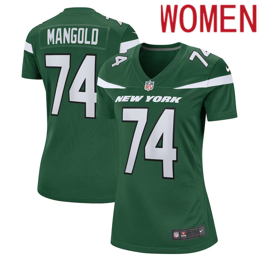 Women New York Jets #74 Nick Mangold Nike Gotham Green Retired Player NFL Jersey
